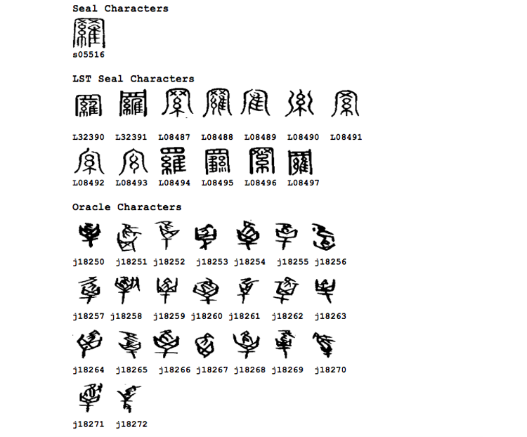 甲骨文、金文、篆軆字